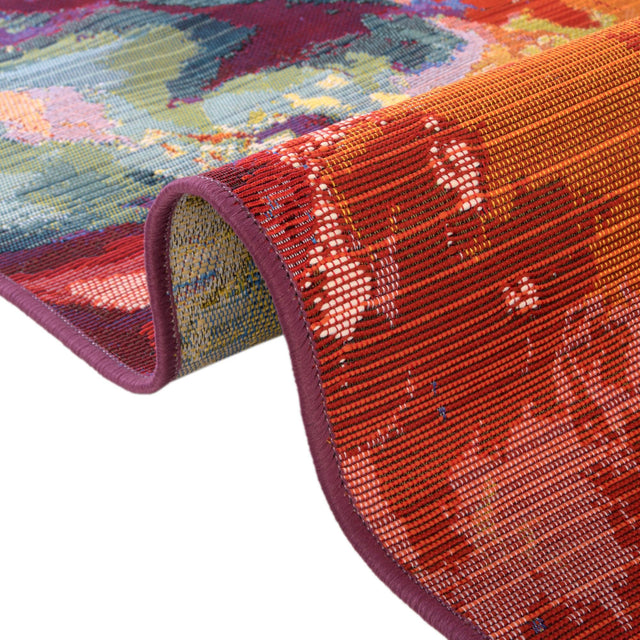Multicolor 5' 3 x 5' 3 Outdoor Modern Octagon Area Rug Weather Resistant for Patio, Deck, Terrace, Balcony, Porch 100% Polypropylene Modern Outside Carpet for Sale at Rug Engine