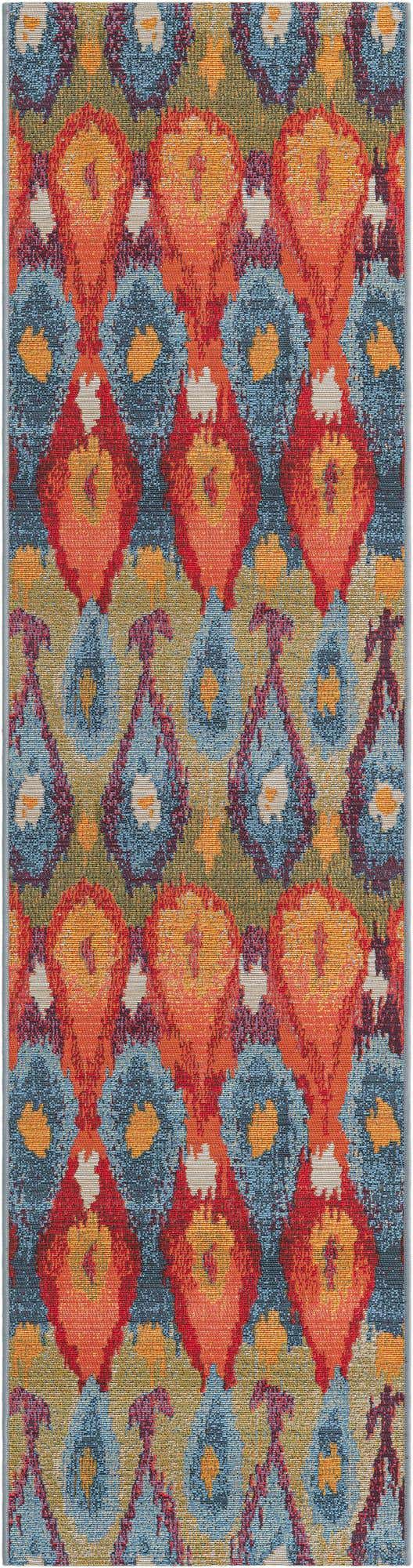 Multicolor 2' x 8' Outdoor Modern Runner Area Rug Weather Resistant for Patio, Deck, Terrace, Balcony, Porch 100% Polypropylene Modern Outside Carpet for Sale at Rug Engine