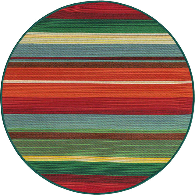 Multicolor 3' 1 x 3' 1 Outdoor Modern Round Area Rug Weather Resistant for Patio, Deck, Terrace, Balcony, Porch 100% Polypropylene Modern Outside Carpet for Sale at Rug Engine