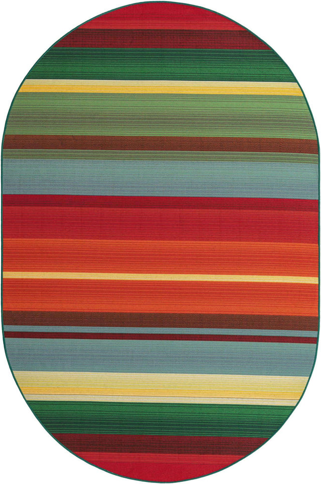 Multicolor 5' 3 x 8' Outdoor Modern Oval Area Rug Weather Resistant for Patio, Deck, Terrace, Balcony, Porch 100% Polypropylene Modern Outside Carpet for Sale at Rug Engine