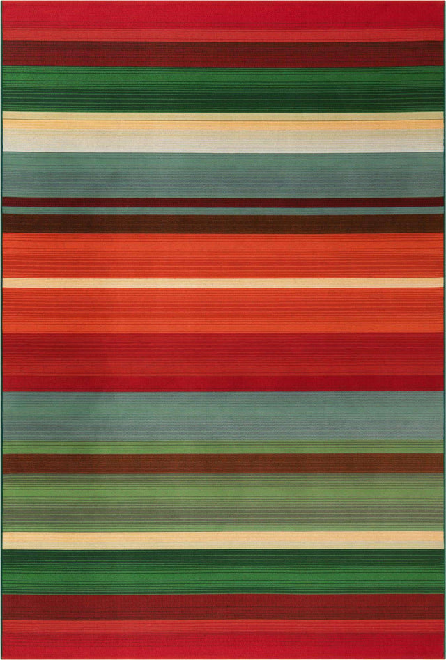 Multicolor 6' 1 x 9' Outdoor Modern Rectangle Area Rug Weather Resistant for Patio, Deck, Terrace, Balcony, Porch 100% Polypropylene Modern Outside Carpet for Sale at Rug Engine
