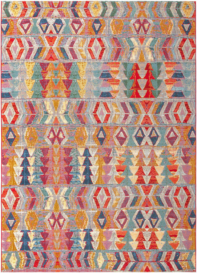 Multicolor 10' x 14' 1 Outdoor Modern Rectangle Area Rug Weather Resistant for Patio, Deck, Terrace, Balcony, Porch 100% Polypropylene Modern Outside Carpet for Sale at Rug Engine
