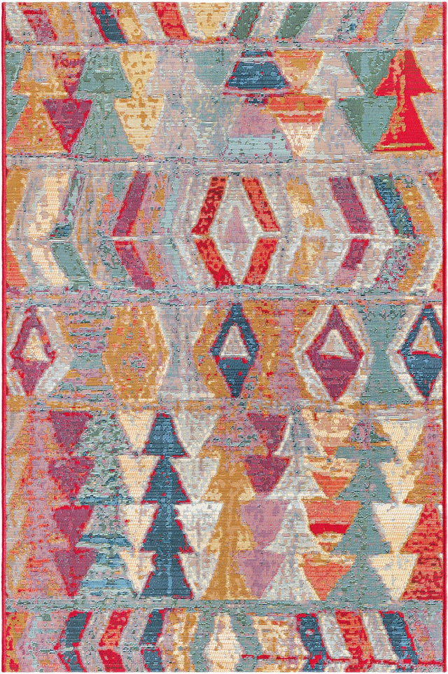 Multicolor 3' 3 x 5' 3 Outdoor Modern Rectangle Area Rug Weather Resistant for Patio, Deck, Terrace, Balcony, Porch 100% Polypropylene Modern Outside Carpet for Sale at Rug Engine