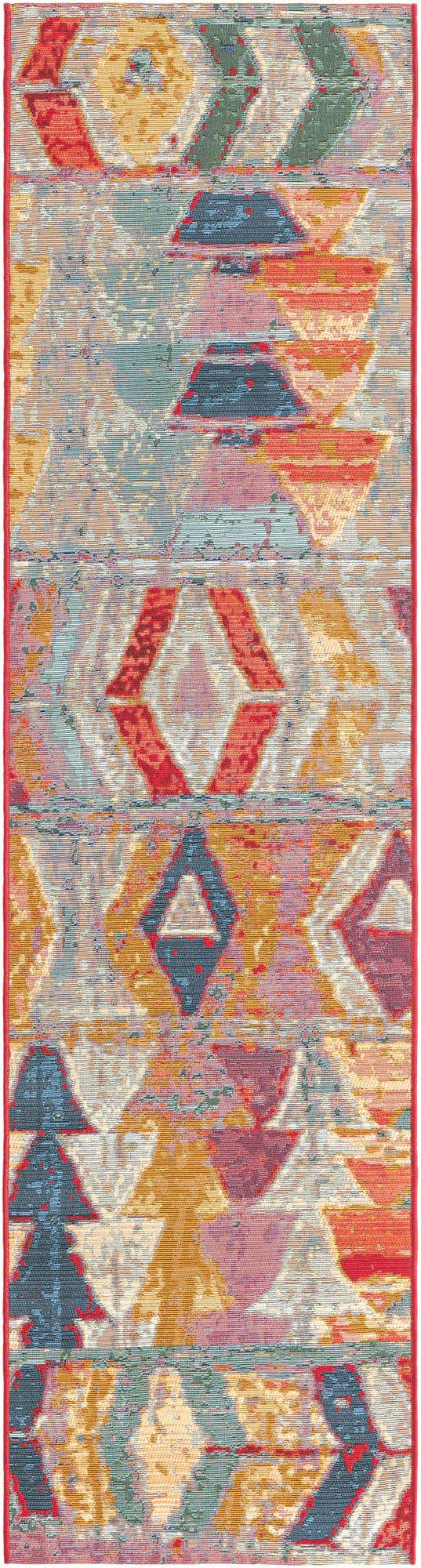 Multicolor 2' x 8' Outdoor Modern Runner Area Rug Weather Resistant for Patio, Deck, Terrace, Balcony, Porch 100% Polypropylene Modern Outside Carpet for Sale at Rug Engine
