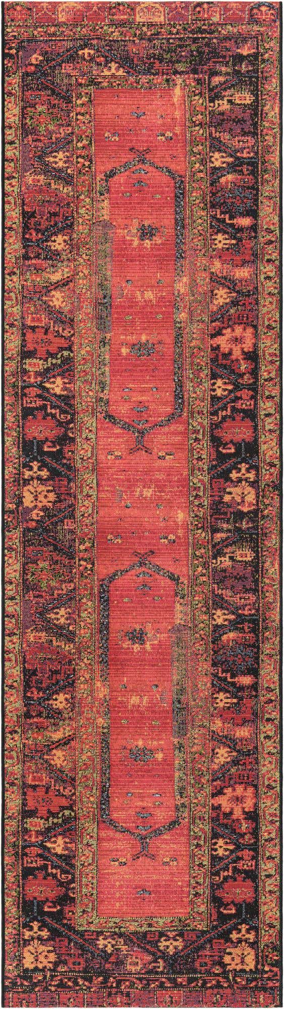 Multicolor 2' 7 x 10' Outdoor Tribal Runner Area Rug Weather Resistant for Patio, Deck, Terrace, Balcony, Porch Traditional Design Water Safe Outside Carpet for Sale at Rug Engine