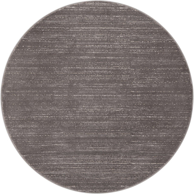 Gray 5' 3 x 5' 3 Jill Zarin Uptown Round Area Rug 70% Polypropylene & 30% Polyester Contemporary Carpet for Living, Dining, Office, Bedroom for Sale at Rug Engine