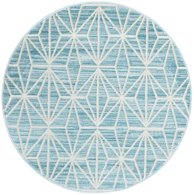 Blue 3' 3 x 3' 3 Jill Zarin Uptown Round Area Rug 70% Polypropylene & 30% Polyester Contemporary Carpet for Living, Dining, Office, Bedroom for Sale at Rug Engine