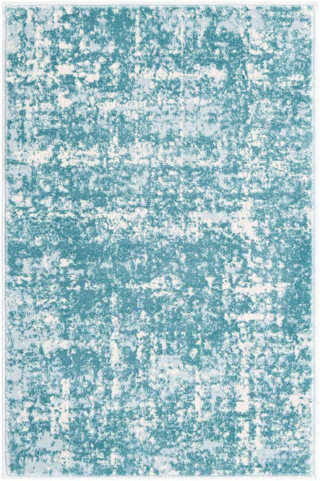 Turquoise 2' x 3' 1 Jill Zarin Uptown Rectangle Area Rug 70% Polypropylene & 30% Polyester Contemporary Carpet for Living, Dining, Office, Bedroom for Sale at Rug Engine