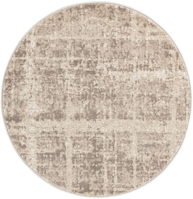 Light Brown 3' 3 x 3' 3 Jill Zarin Uptown Round Area Rug 70% Polypropylene & 30% Polyester Contemporary Carpet for Living, Dining, Office, Bedroom for Sale at Rug Engine