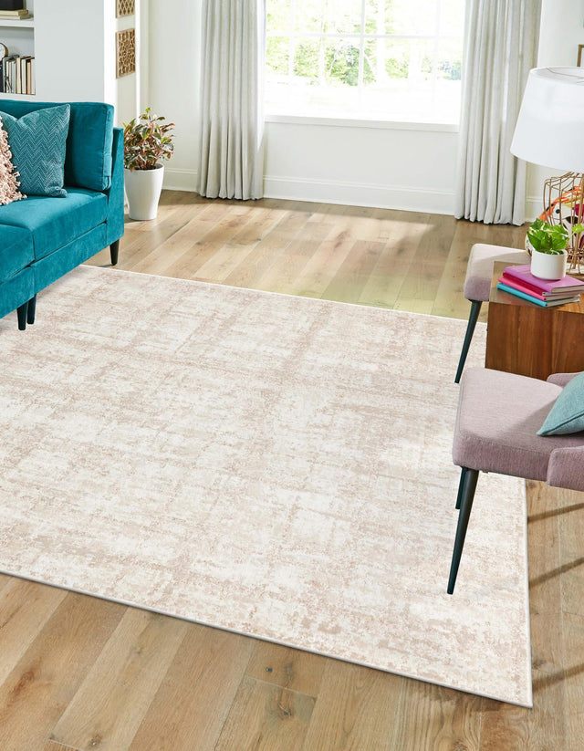 Beige 7' 10 x 7' 10 Jill Zarin Uptown Square Area Rug 70% Polypropylene & 30% Polyester Contemporary Carpet for Living, Dining, Office, Bedroom for Sale at Rug Engine