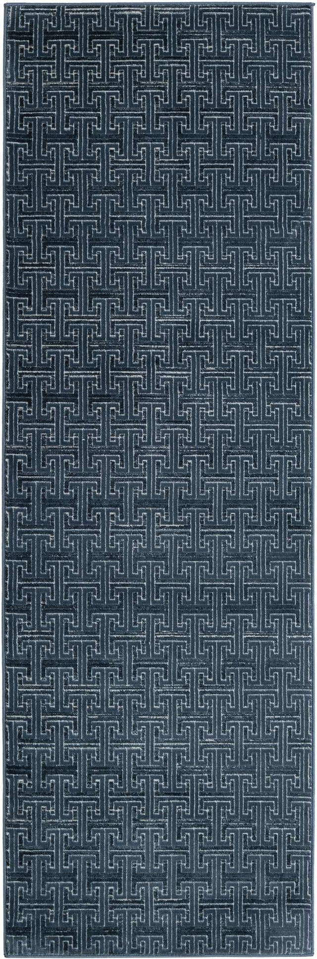 Navy Blue 2' 7 x 8' Jill Zarin Uptown Runner Area Rug 70% Polypropylene & 30% Polyester Contemporary Carpet for Living, Dining, Office, Bedroom for Sale at Rug Engine