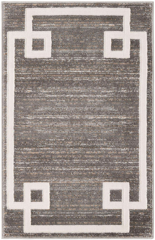 Gray 2' x 3' 1 Jill Zarin Uptown Rectangle Area Rug 70% Polypropylene & 30% Polyester Contemporary Carpet for Living, Dining, Office, Bedroom for Sale at Rug Engine