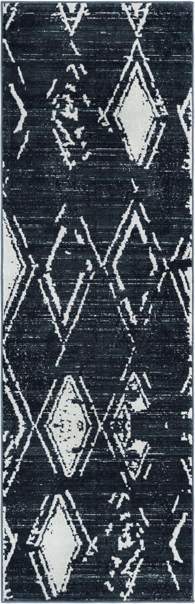 Navy Blue 2' 7 x 8' Jill Zarin Uptown Runner Area Rug 70% Polypropylene & 30% Polyester Contemporary Carpet for Living, Dining, Office, Bedroom for Sale at Rug Engine