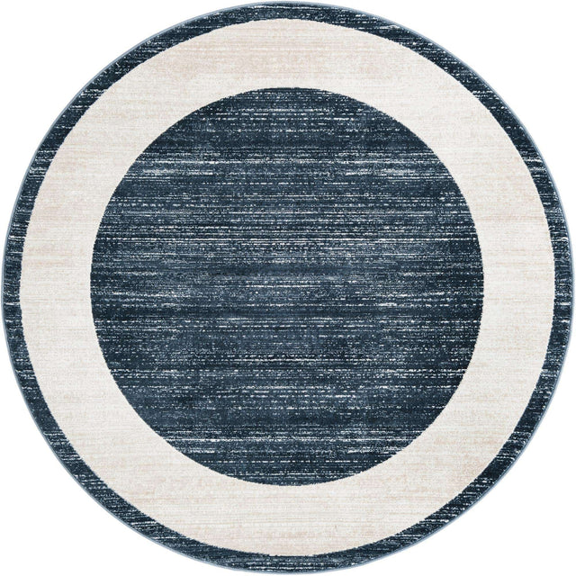 Navy Blue 5' 3 x 5' 3 Jill Zarin Uptown Round Area Rug 70% Polypropylene & 30% Polyester Contemporary Carpet for Living, Dining, Office, Bedroom for Sale at Rug Engine