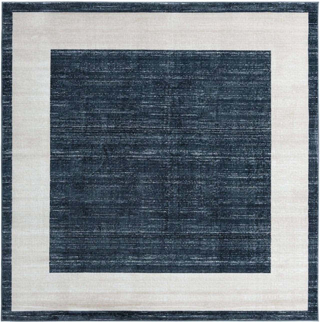 Navy Blue 7' 10 x 7' 10 Jill Zarin Uptown Square Area Rug 70% Polypropylene & 30% Polyester Contemporary Carpet for Living, Dining, Office, Bedroom for Sale at Rug Engine