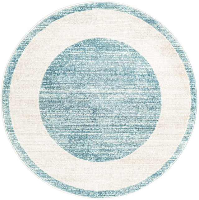 Turquoise 3' 3 x 3' 3 Jill Zarin Uptown Round Area Rug 70% Polypropylene & 30% Polyester Contemporary Carpet for Living, Dining, Office, Bedroom for Sale at Rug Engine