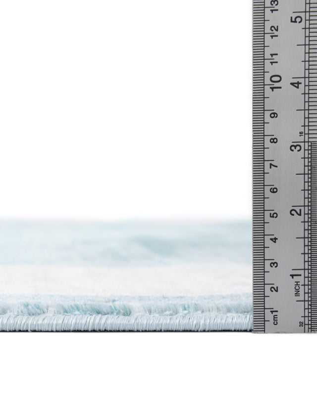 Turquoise 7' 10 x 7' 10 Jill Zarin Uptown Square Area Rug 70% Polypropylene & 30% Polyester Contemporary Carpet for Living, Dining, Office, Bedroom for Sale at Rug Engine