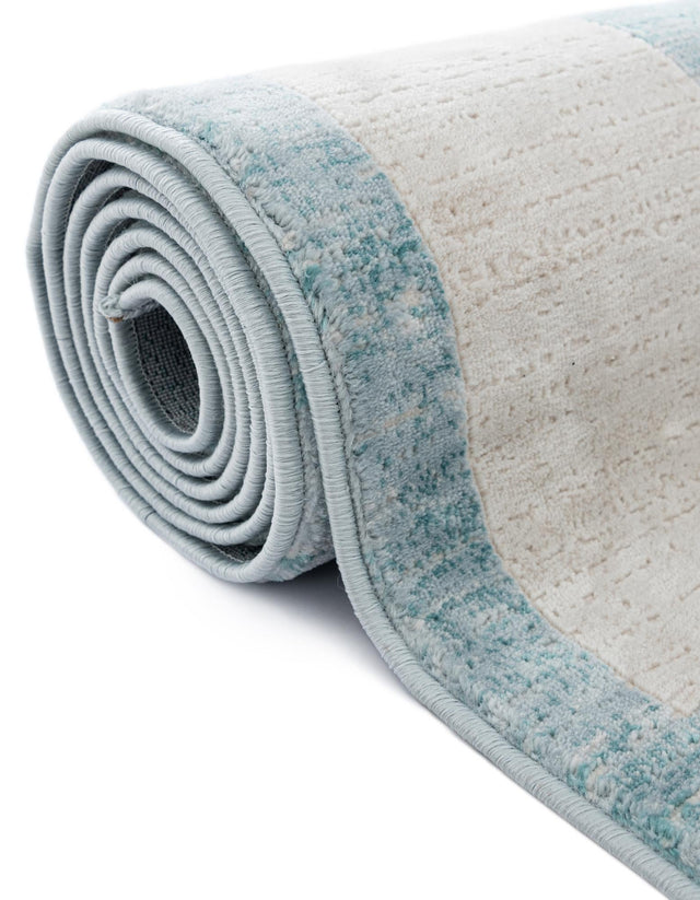 Turquoise 7' 10 x 7' 10 Jill Zarin Uptown Square Area Rug 70% Polypropylene & 30% Polyester Contemporary Carpet for Living, Dining, Office, Bedroom for Sale at Rug Engine