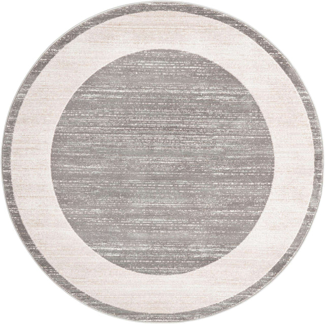Gray 5' 3 x 5' 3 Jill Zarin Uptown Round Area Rug 70% Polypropylene & 30% Polyester Contemporary Carpet for Living, Dining, Office, Bedroom for Sale at Rug Engine
