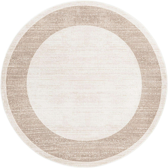 Beige 5' 3 x 5' 3 Jill Zarin Uptown Round Area Rug 70% Polypropylene & 30% Polyester Contemporary Carpet for Living, Dining, Office, Bedroom for Sale at Rug Engine