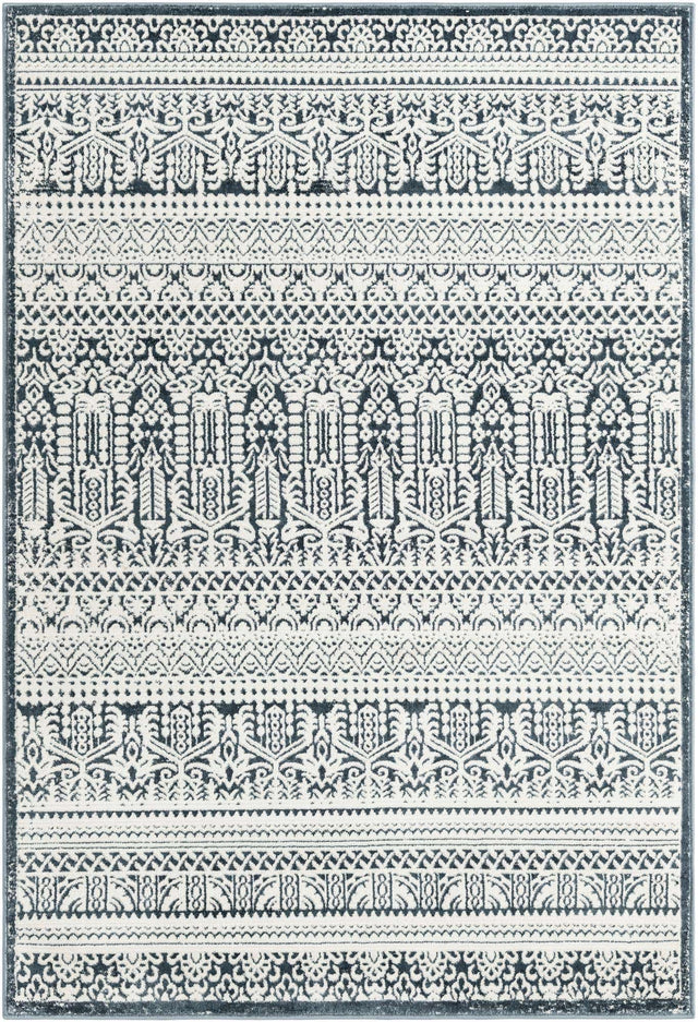 Blue 4' 1 x 6' 1 Jill Zarin Uptown Rectangle Area Rug 70% Polypropylene & 30% Polyester Contemporary Carpet for Living, Dining, Office, Bedroom for Sale at Rug Engine