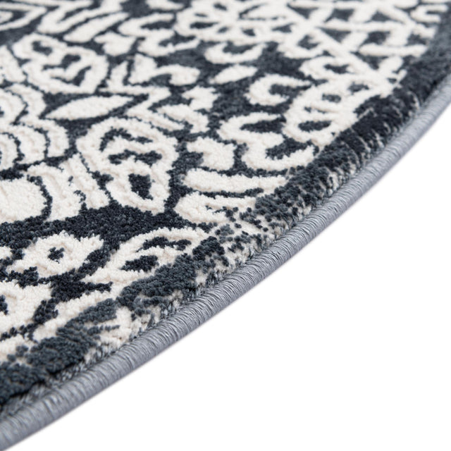Blue 7' 10 x 7' 10 Jill Zarin Uptown Round Area Rug 70% Polypropylene & 30% Polyester Contemporary Carpet for Living, Dining, Office, Bedroom for Sale at Rug Engine