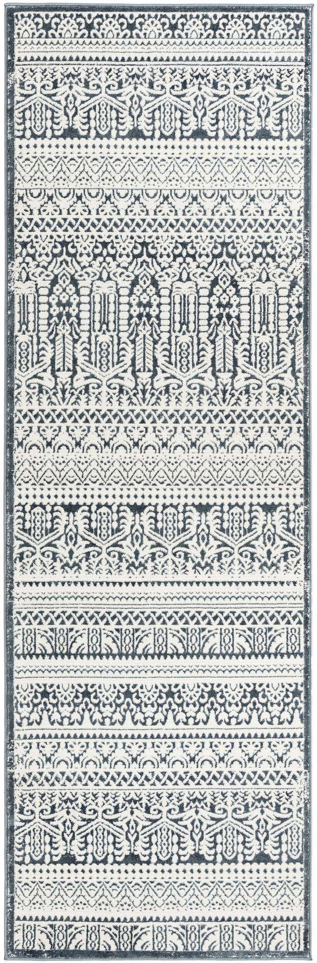 Blue 2' 7 x 8' Jill Zarin Uptown Runner Area Rug 70% Polypropylene & 30% Polyester Contemporary Carpet for Living, Dining, Office, Bedroom for Sale at Rug Engine