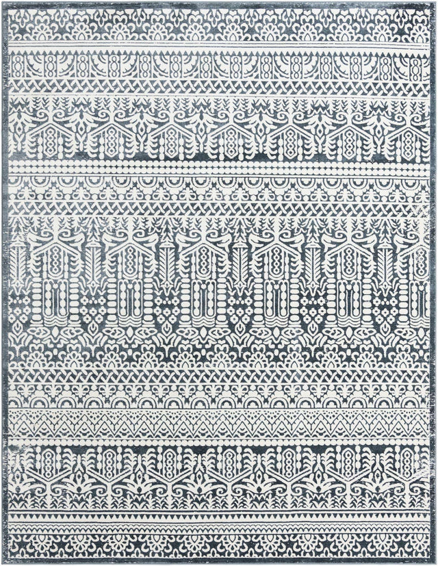 Blue 7' 10 x 10' Jill Zarin Uptown Rectangle Area Rug 70% Polypropylene & 30% Polyester Contemporary Carpet for Living, Dining, Office, Bedroom for Sale at Rug Engine