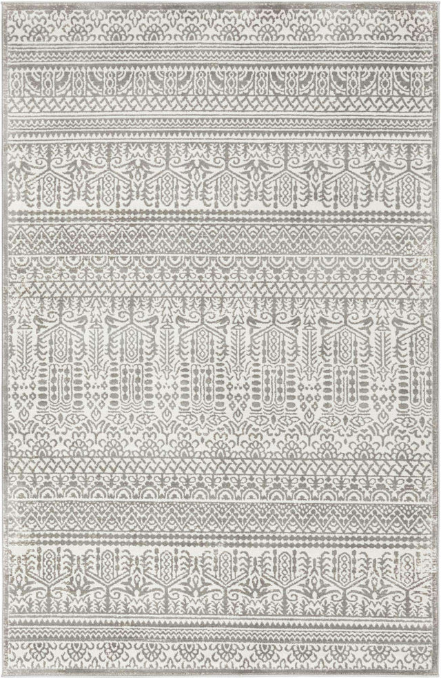 Gray 5' 3 x 8' Jill Zarin Uptown Rectangle Area Rug 70% Polypropylene & 30% Polyester Contemporary Carpet for Living, Dining, Office, Bedroom for Sale at Rug Engine