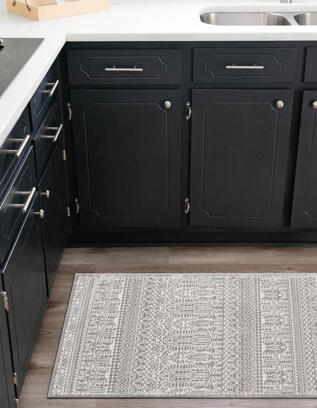 Gray 2' 2 x 6' 1 Jill Zarin Uptown Runner Area Rug 70% Polypropylene & 30% Polyester Contemporary Carpet for Living, Dining, Office, Bedroom for Sale at Rug Engine
