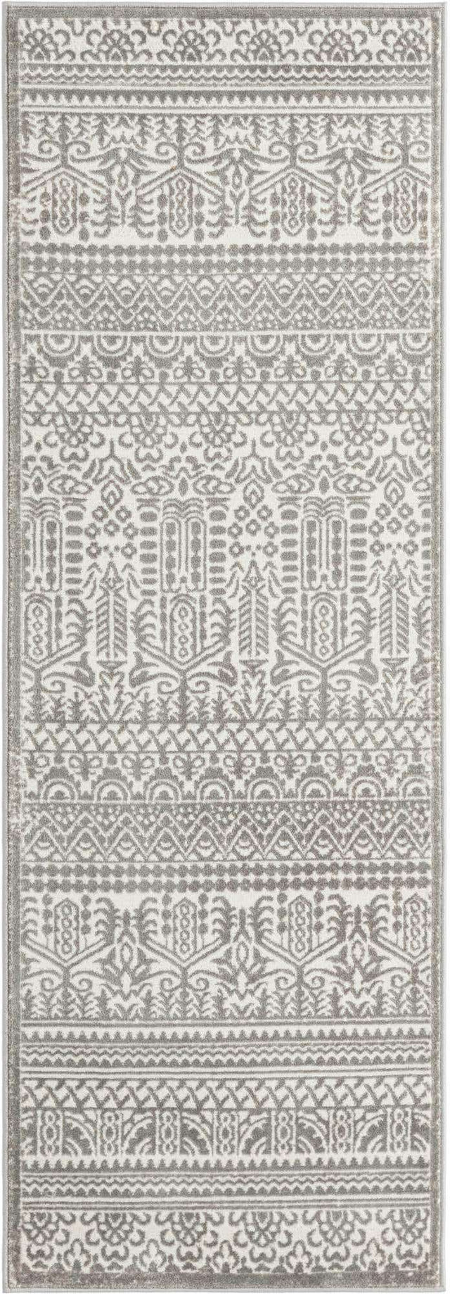 Gray 2' 2 x 6' 1 Jill Zarin Uptown Runner Area Rug 70% Polypropylene & 30% Polyester Contemporary Carpet for Living, Dining, Office, Bedroom for Sale at Rug Engine