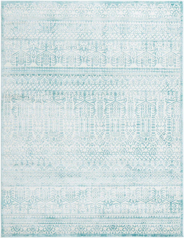Teal 7' 10 x 10' Jill Zarin Uptown Rectangle Area Rug 70% Polypropylene & 30% Polyester Contemporary Carpet for Living, Dining, Office, Bedroom for Sale at Rug Engine