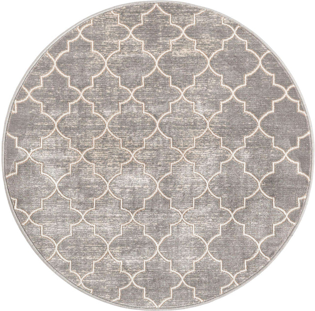 Gray 3' 3 x 3' 3 Jill Zarin Uptown Round Area Rug 70% Polypropylene & 30% Polyester Contemporary Carpet for Living, Dining, Office, Bedroom for Sale at Rug Engine
