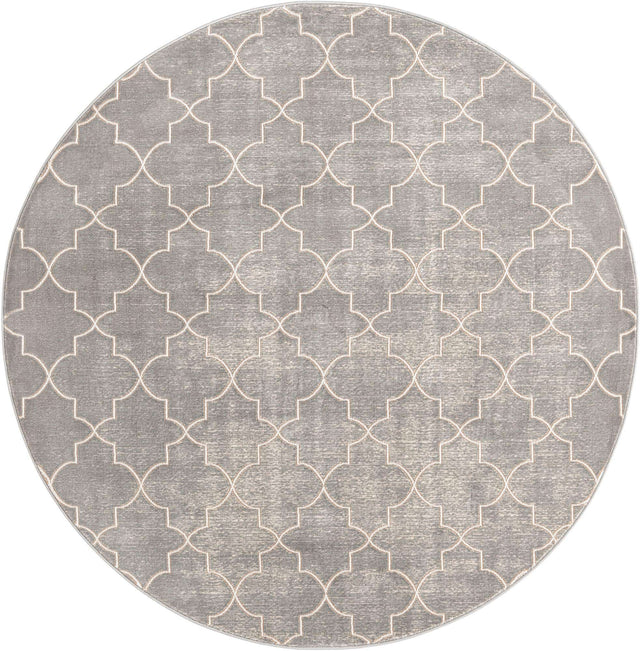 Gray 5' 3 x 5' 3 Jill Zarin Uptown Round Area Rug 70% Polypropylene & 30% Polyester Contemporary Carpet for Living, Dining, Office, Bedroom for Sale at Rug Engine
