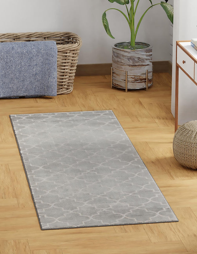 Gray 2' 7 x 13' 11 Jill Zarin Uptown Runner Area Rug 70% Polypropylene & 30% Polyester Contemporary Carpet for Living, Dining, Office, Bedroom for Sale at Rug Engine