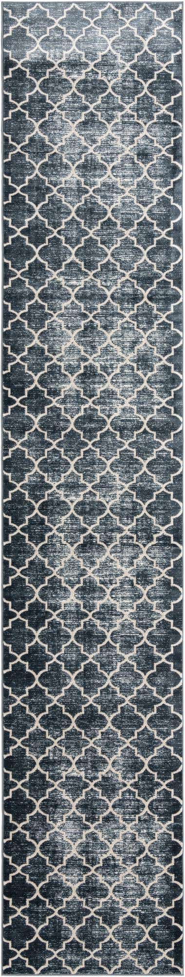 Navy Blue 2' 7 x 13' 11 Jill Zarin Uptown Runner Area Rug 70% Polypropylene & 30% Polyester Contemporary Carpet for Living, Dining, Office, Bedroom for Sale at Rug Engine