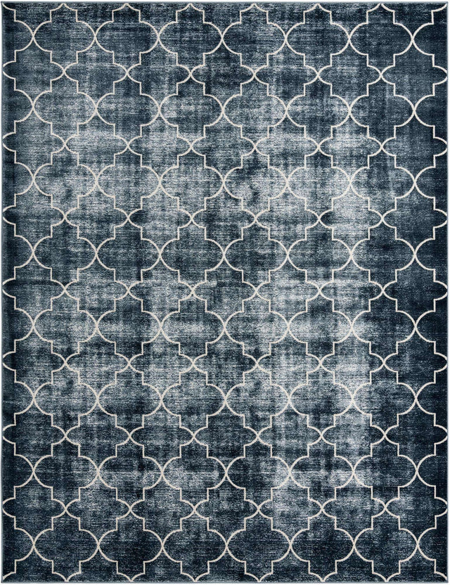 Navy Blue 7' 10 x 10' Jill Zarin Uptown Rectangle Area Rug 70% Polypropylene & 30% Polyester Contemporary Carpet for Living, Dining, Office, Bedroom for Sale at Rug Engine