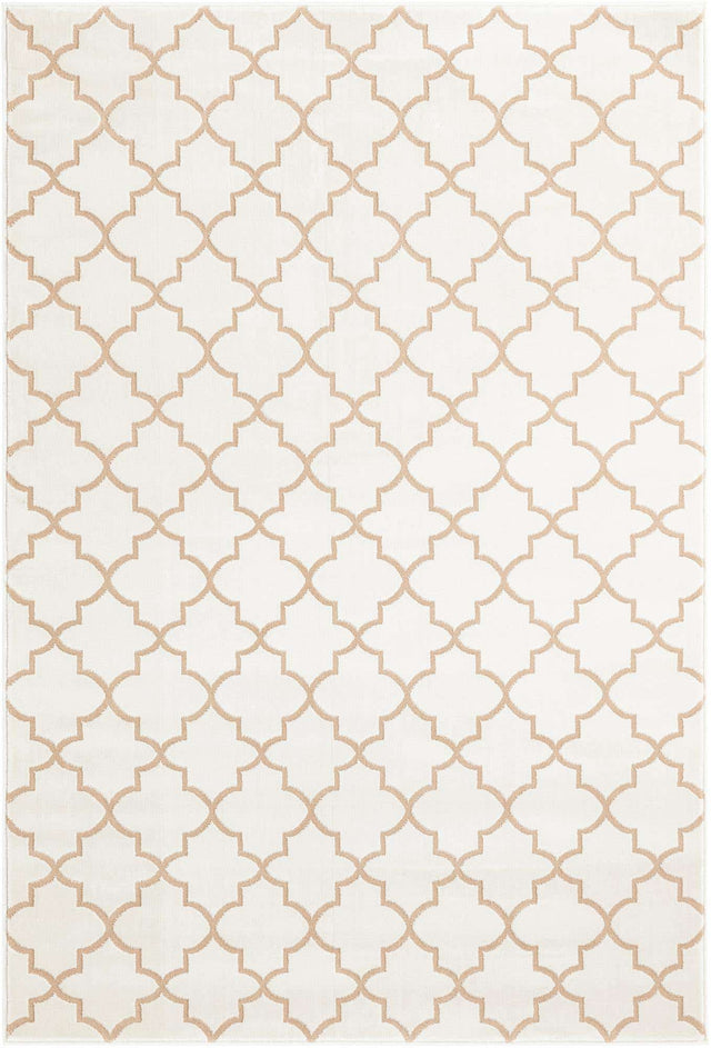 White 4' 1 x 6' 1 Jill Zarin Uptown Rectangle Area Rug 70% Polypropylene & 30% Polyester Contemporary Carpet for Living, Dining, Office, Bedroom for Sale at Rug Engine