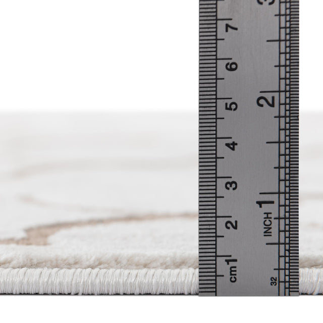 White 7' 10 x 7' 10 Jill Zarin Uptown Round Area Rug 70% Polypropylene & 30% Polyester Contemporary Carpet for Living, Dining, Office, Bedroom for Sale at Rug Engine
