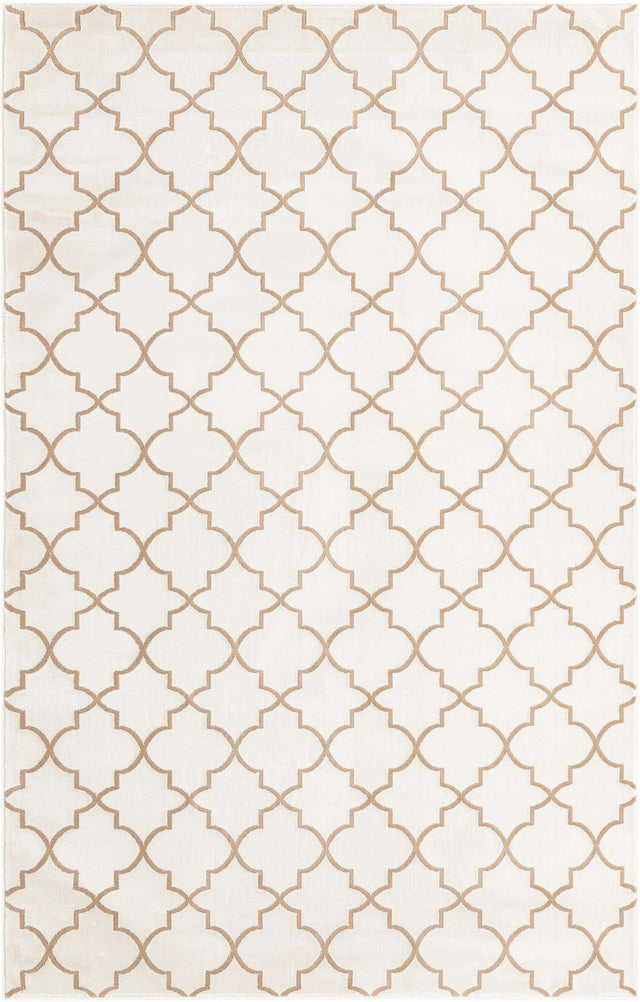 White 5' 3 x 8' Jill Zarin Uptown Rectangle Area Rug 70% Polypropylene & 30% Polyester Contemporary Carpet for Living, Dining, Office, Bedroom for Sale at Rug Engine