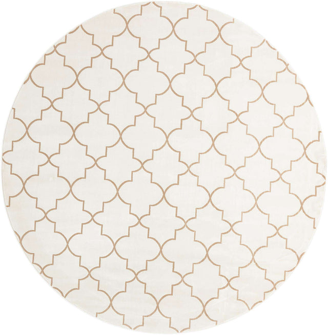 White 7' 10 x 7' 10 Jill Zarin Uptown Round Area Rug 70% Polypropylene & 30% Polyester Contemporary Carpet for Living, Dining, Office, Bedroom for Sale at Rug Engine