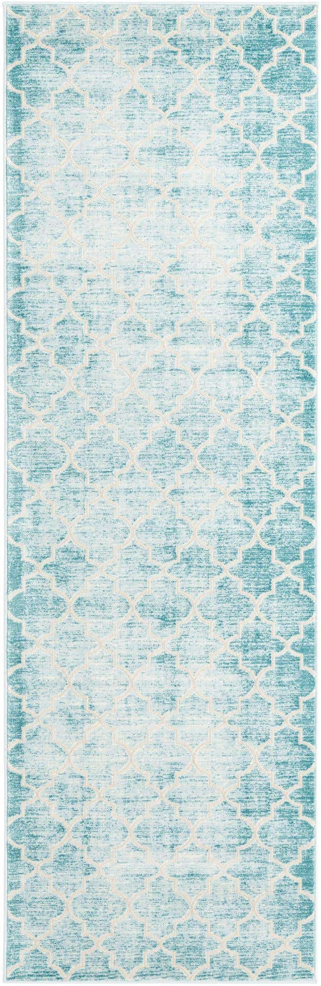 Teal 2' 7 x 8' Jill Zarin Uptown Runner Area Rug 70% Polypropylene & 30% Polyester Contemporary Carpet for Living, Dining, Office, Bedroom for Sale at Rug Engine