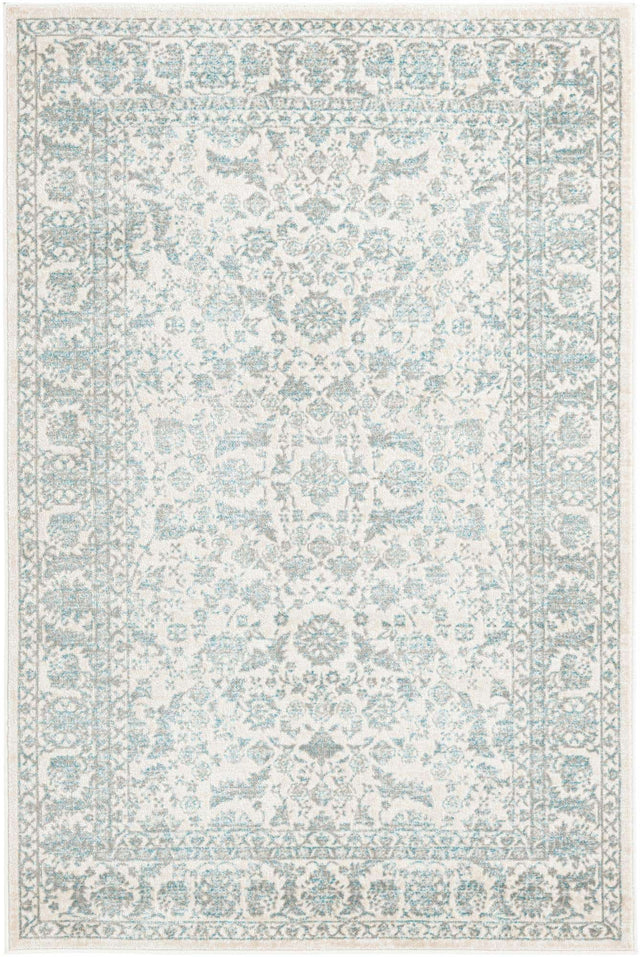 Teal 4' 1 x 6' 1 Jill Zarin Uptown Rectangle Area Rug 70% Polypropylene & 30% Polyester Contemporary Carpet for Living, Dining, Office, Bedroom for Sale at Rug Engine
