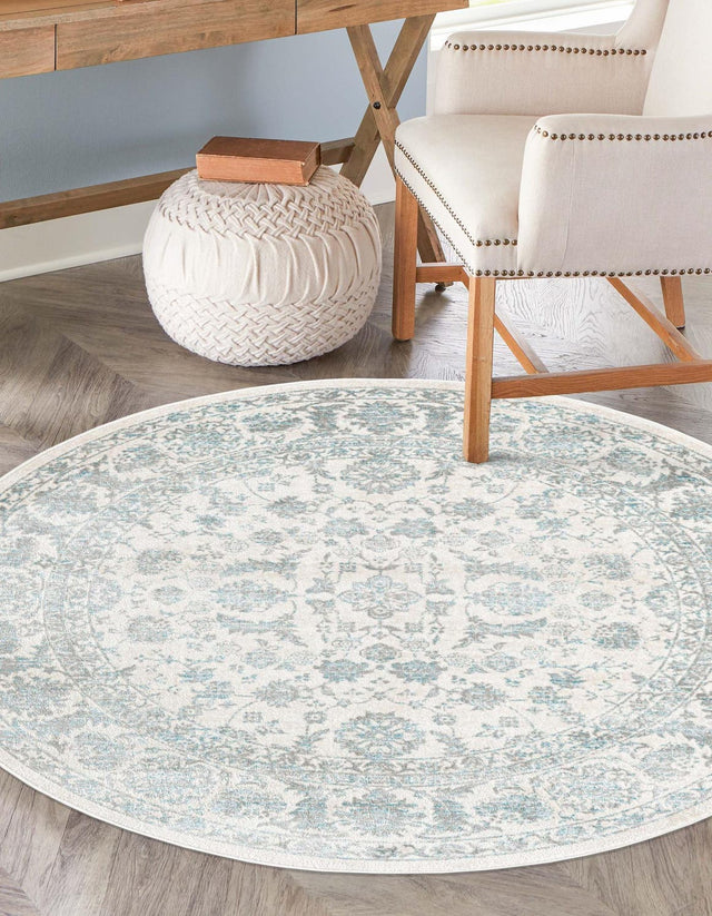 Teal 7' 10 x 7' 10 Jill Zarin Uptown Round Area Rug 70% Polypropylene & 30% Polyester Contemporary Carpet for Living, Dining, Office, Bedroom for Sale at Rug Engine