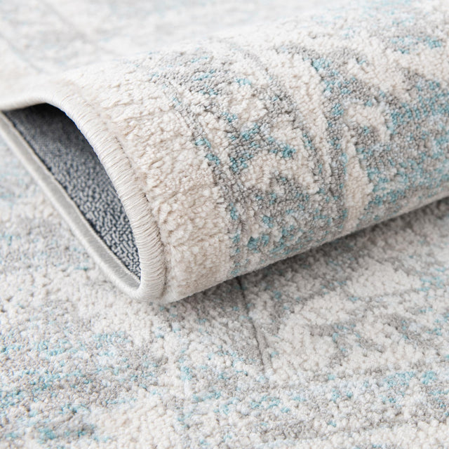 Teal 7' 10 x 7' 10 Jill Zarin Uptown Round Area Rug 70% Polypropylene & 30% Polyester Contemporary Carpet for Living, Dining, Office, Bedroom for Sale at Rug Engine