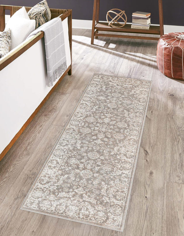 Gray 2' 7 x 13' 11 Jill Zarin Uptown Runner Area Rug 70% Polypropylene & 30% Polyester Contemporary Carpet for Living, Dining, Office, Bedroom for Sale at Rug Engine