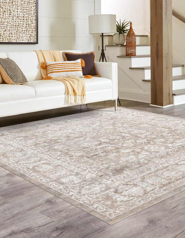 Gray 7' 10 x 7' 10 Jill Zarin Uptown Square Area Rug 70% Polypropylene & 30% Polyester Contemporary Carpet for Living, Dining, Office, Bedroom for Sale at Rug Engine