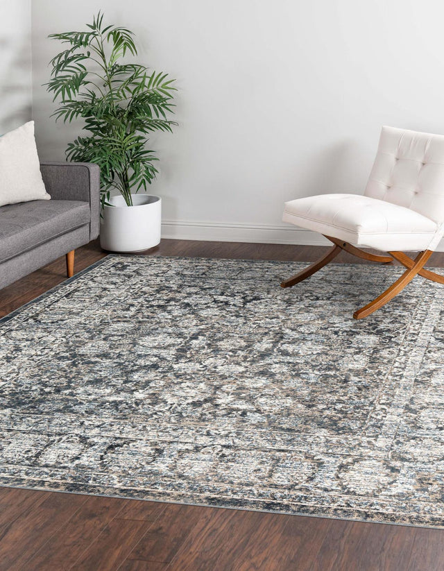 Navy Blue 7' 10 x 7' 10 Jill Zarin Uptown Square Area Rug 70% Polypropylene & 30% Polyester Contemporary Carpet for Living, Dining, Office, Bedroom for Sale at Rug Engine