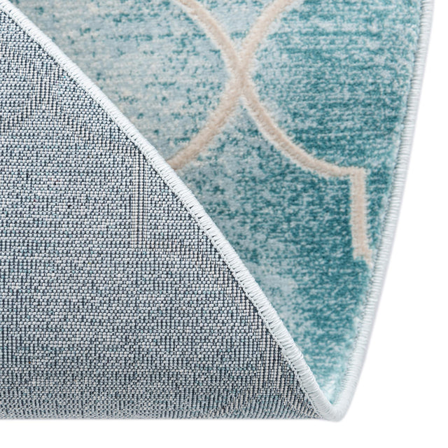 Teal 7' 10 x 7' 10 Jill Zarin Uptown Round Area Rug 70% Polypropylene & 30% Polyester Contemporary Carpet for Living, Dining, Office, Bedroom for Sale at Rug Engine