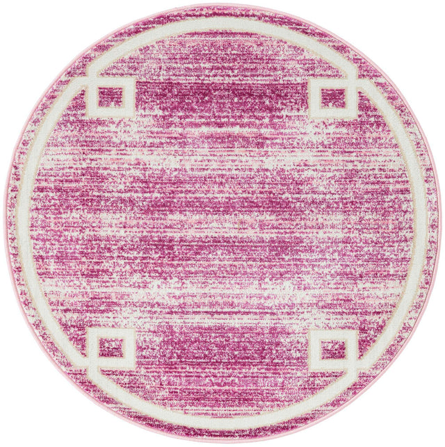 Pink 3' 1 x 3' 1 Jill Zarin Uptown Round Area Rug 70% Polypropylene & 30% Polyester Contemporary Carpet for Living, Dining, Office, Bedroom for Sale at Rug Engine